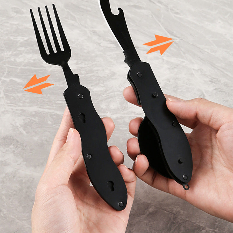 🌿-50%！🍴 Couverts réutilisables pliants – Acier inoxydable, design tout-en-un, zéro plastique, pour des déjeuners écolos et pratiques partout où vous allez 🏢🌳