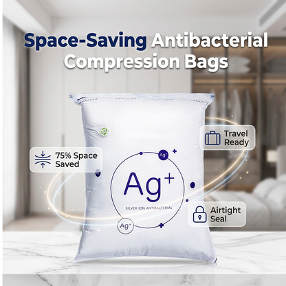 🔥 Organisateur de compression antibactérien 2-en-1 – Pour vêtements et couettes, gain de place garanti !