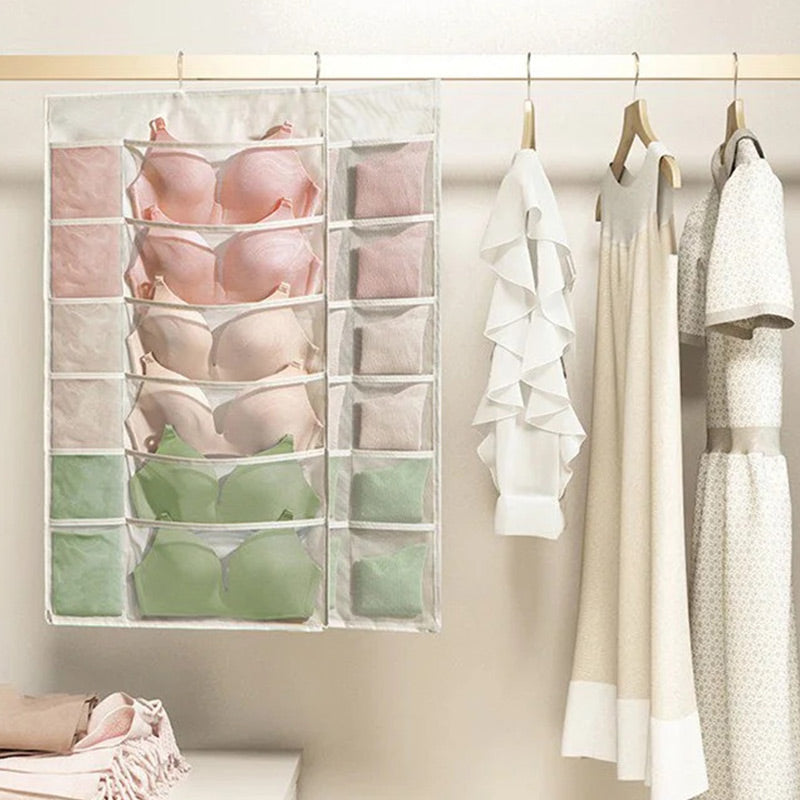 📢📢50% OFF !! ⏰Double-Sided Storage Underwear Hanging Organizer