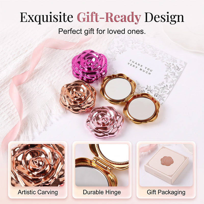 🌹 -50% DE RABAIS MAINTENANT ! Miroir à maquillage pliant élégant couleur or rosé