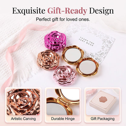 🌹 -50% DE RABAIS MAINTENANT ! Miroir à maquillage pliant élégant couleur or rosé