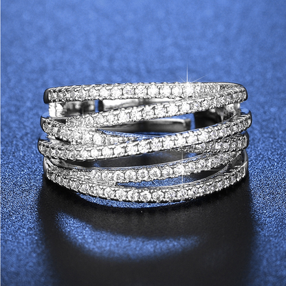 💍Bague croix multi-rangs ajustable - Parfaite au quotidien, pour aller au travail ou pour les soirées ✨