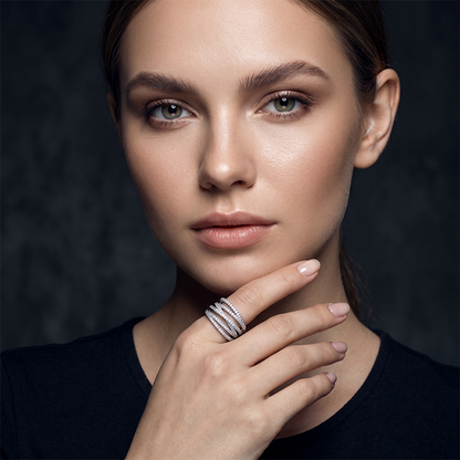 💍Bague croix multi-rangs ajustable - Parfaite au quotidien, pour aller au travail ou pour les soirées ✨