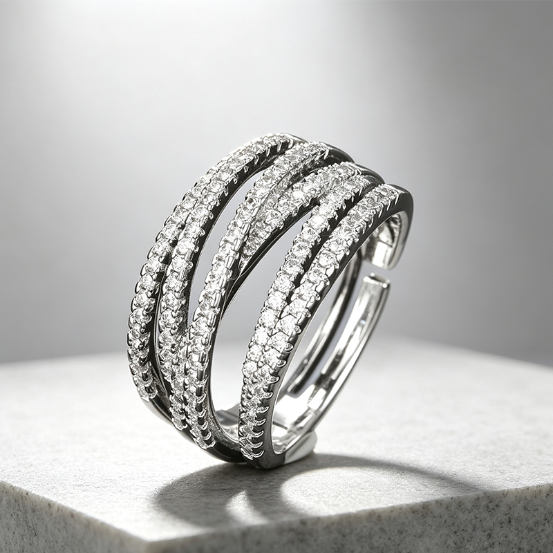 💍Bague croix multi-rangs ajustable - Parfaite au quotidien, pour aller au travail ou pour les soirées ✨