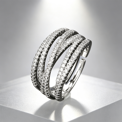 💍Bague croix multi-rangs ajustable - Parfaite au quotidien, pour aller au travail ou pour les soirées ✨