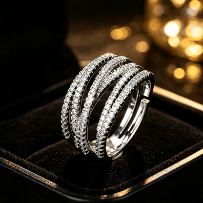 💍Bague croix multi-rangs ajustable - Parfaite au quotidien, pour aller au travail ou pour les soirées ✨