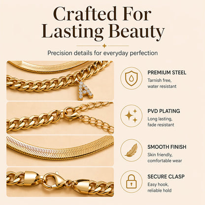 🌸 50% DE RÉDUCTION! ✨ Bracelets de Cheville Dorés Superposés – Initiale personnalisable, léger & réglable – Un charmant accessoire pour le quotidien ou en cadeau 💛