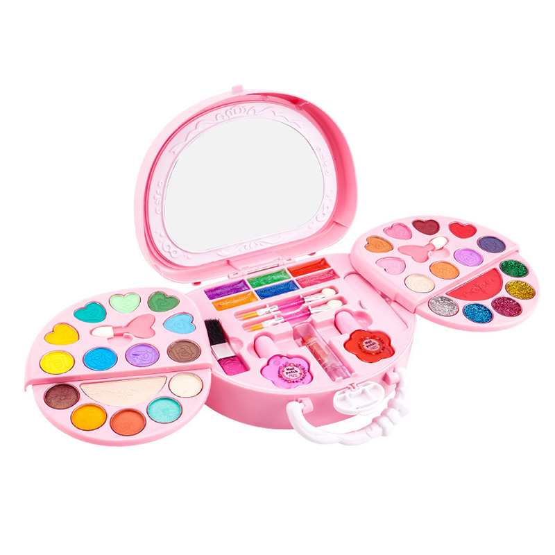 👜-43%！ Kit de Maquillage Lavable Enfant – Plastique – Sac à Main Rose & Palette Dépliable for Filles