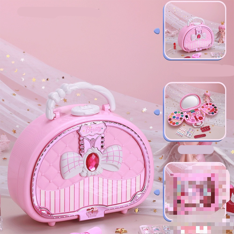 👜-43%！ Kit de Maquillage Lavable Enfant – Plastique – Sac à Main Rose & Palette Dépliable for Filles