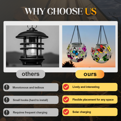 🔥-50%！Lampe Solaire Suspension en Fer – Éclairage d’Extérieur Étanche, Style Industriel & Éco-Design