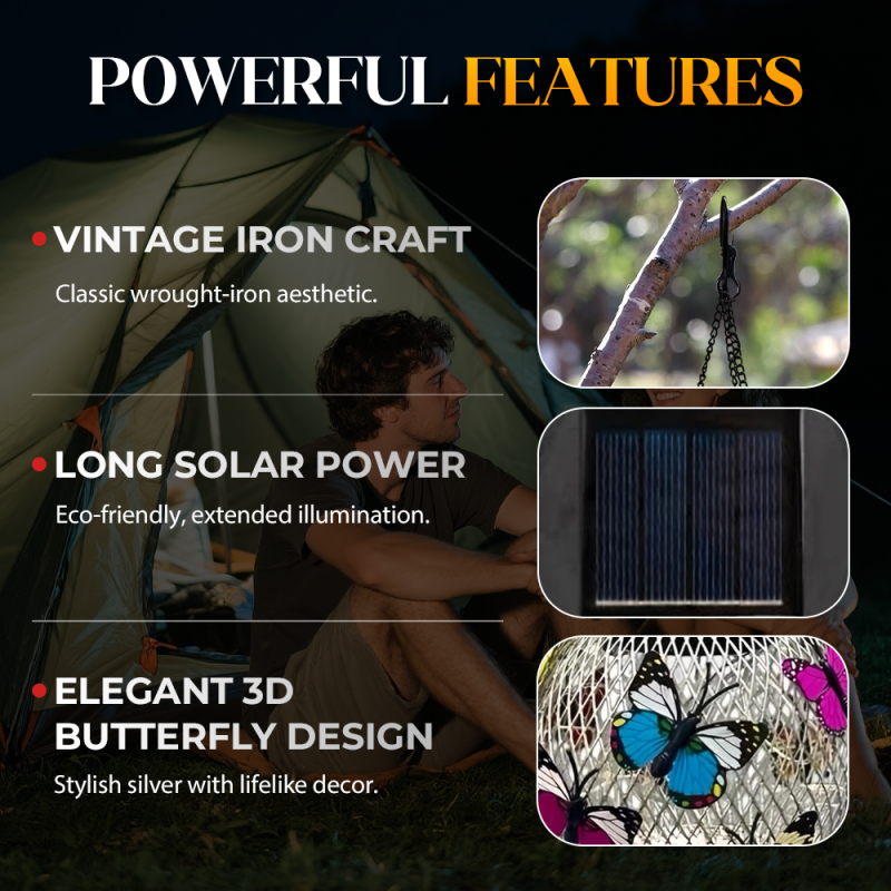 🔥-50%！Lampe Solaire Suspension en Fer – Éclairage d’Extérieur Étanche, Style Industriel & Éco-Design