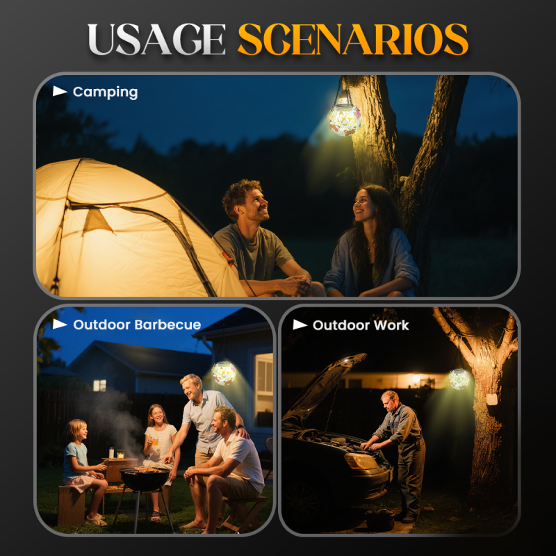 🔥-50%！Lampe Solaire Suspension en Fer – Éclairage d’Extérieur Étanche, Style Industriel & Éco-Design