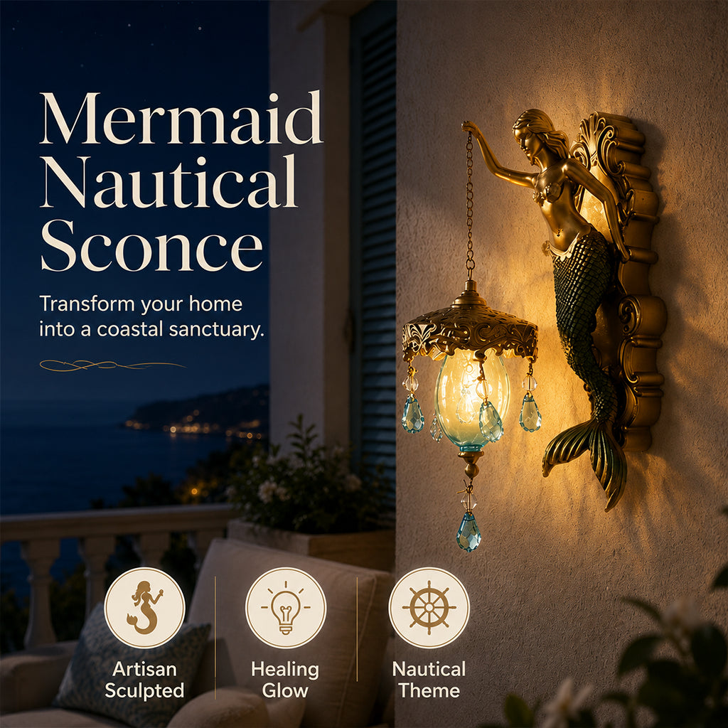 🧜‍♀️ 50% DE RÉDUCTION! 🏮 Applique murale sirène vintage – Design rétro, lumière douce & ambiance maritime – Parfaite pour salle de bain, couloir ou déco côtière 🌊