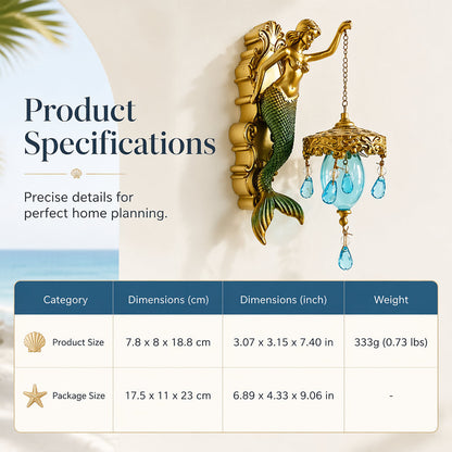 🧜‍♀️ 50% DE RÉDUCTION! 🏮 Applique murale sirène vintage – Design rétro, lumière douce & ambiance maritime – Parfaite pour salle de bain, couloir ou déco côtière 🌊
