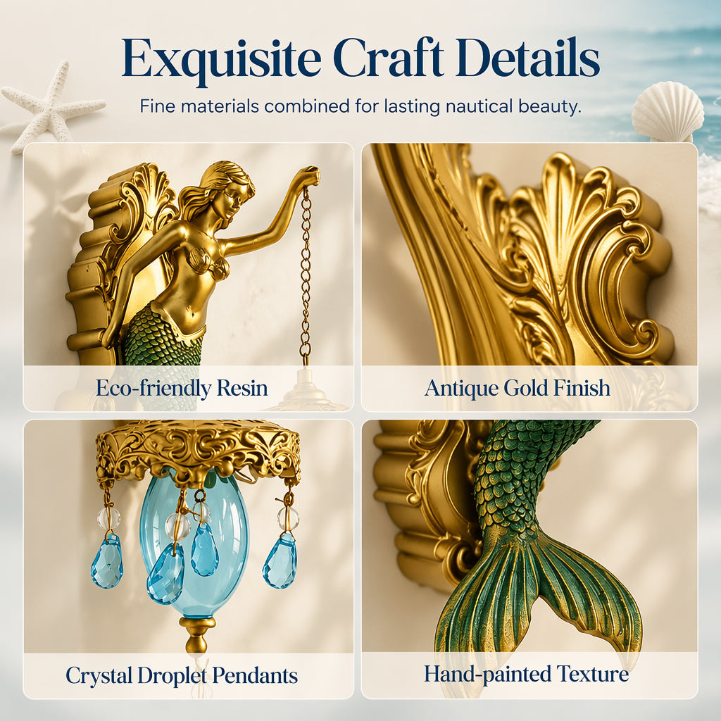🧜‍♀️ 50% DE RÉDUCTION! 🏮 Applique murale sirène vintage – Design rétro, lumière douce & ambiance maritime – Parfaite pour salle de bain, couloir ou déco côtière 🌊