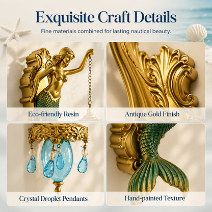 🧜‍♀️ 50% DE RÉDUCTION! 🏮 Applique murale sirène vintage – Design rétro, lumière douce & ambiance maritime – Parfaite pour salle de bain, couloir ou déco côtière 🌊