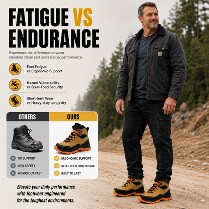 🎉 SOLDES 2026 – PLUS DE 27 900 VENDUS ! 💞 Chaussures de Sécurité à Embout Acier Anti-Perforation – Cuir Synthétique + Maille – Semelle Caoutchouc Antidérapante pour Chantier & Atelier 🤾