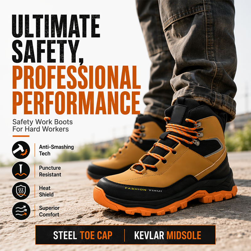 🎉 SOLDES 2026 – PLUS DE 27 900 VENDUS ! 💞 Chaussures de Sécurité à Embout Acier Anti-Perforation – Cuir Synthétique + Maille – Semelle Caoutchouc Antidérapante pour Chantier & Atelier 🤾