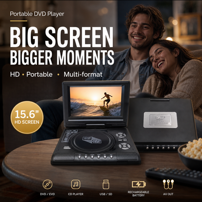 📺 50% OFF !!!💿7.8" HD Portable DVD/EVD Player – Large Screen, Rechargeable & Compatible with DVD/CD/USB/SD – Perfect for Home & Travel