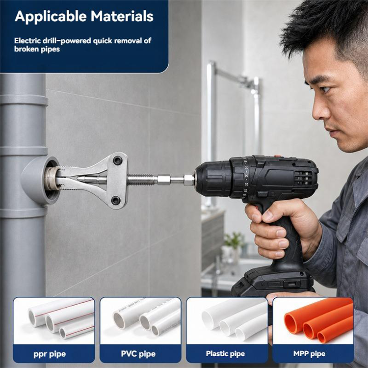 🔧 ACHETEZ 2, OBTENEZ 1 GRATUIT! 🛠️ Outil Extracteur de Tuyaux – Acier, compatible 1/2″, 3/4″ & 1″ – Double entraînement perceuse/manuel pour plomberie 🚰