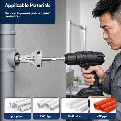 🔧 ACHETEZ 2, OBTENEZ 1 GRATUIT! 🛠️ Outil Extracteur de Tuyaux – Acier, compatible 1/2″, 3/4″ & 1″ – Double entraînement perceuse/manuel pour plomberie 🚰