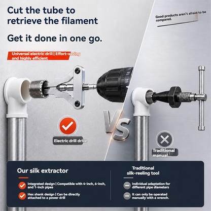 🔧 ACHETEZ 2, OBTENEZ 1 GRATUIT! 🛠️ Outil Extracteur de Tuyaux – Acier, compatible 1/2″, 3/4″ & 1″ – Double entraînement perceuse/manuel pour plomberie 🚰