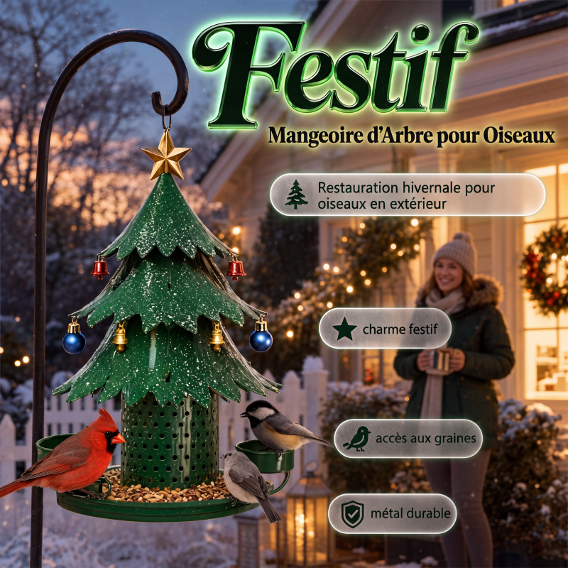 🐦 50% DE RÉDUCTION! 🌳 Distributeur à Graines en Forme d’Arbre Festif – Métal résistant aux intempéries – Idéal pour jardin, balcon & décoration extérieure ✨