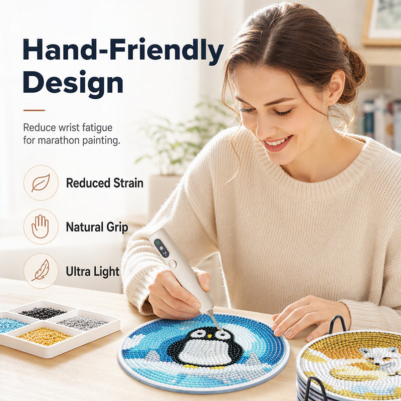 ✨ Rechargeable Electric Diamond Painting Pen – Cordless Vacuum Drill Tool, Wax-Free with Ergonomic Lightweight Design, Perfect for Diamond Art Kits 🎨🔋