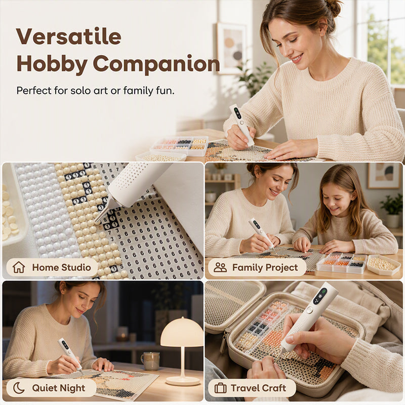 ✨ Rechargeable Electric Diamond Painting Pen – Cordless Vacuum Drill Tool, Wax-Free with Ergonomic Lightweight Design, Perfect for Diamond Art Kits 🎨🔋
