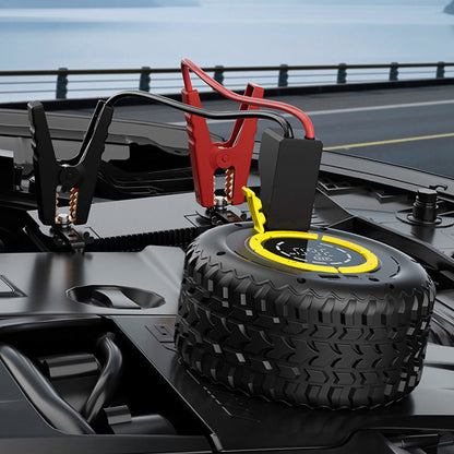 🚗 2-en-1 : Aide-démarrage + Gonfleur de pneus 🔋 — Compresseur portable puissant, compact et fiable ⚡ Idéal pour les urgences routières 🛠️