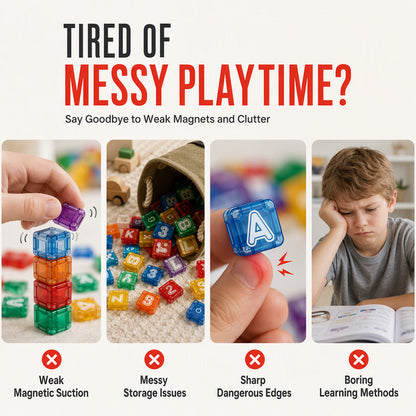 🔤 Cubes magnétiques lettres et nombres — Apprendre en s'amusant pour les enfants 🧒🧠