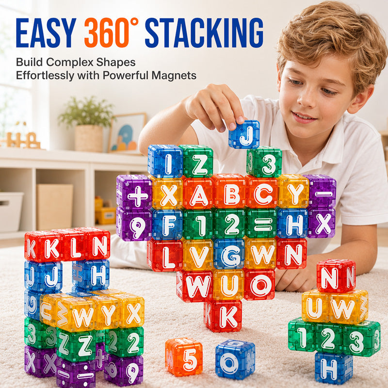 🔤 Cubes magnétiques lettres et nombres — Apprendre en s'amusant pour les enfants 🧒🧠