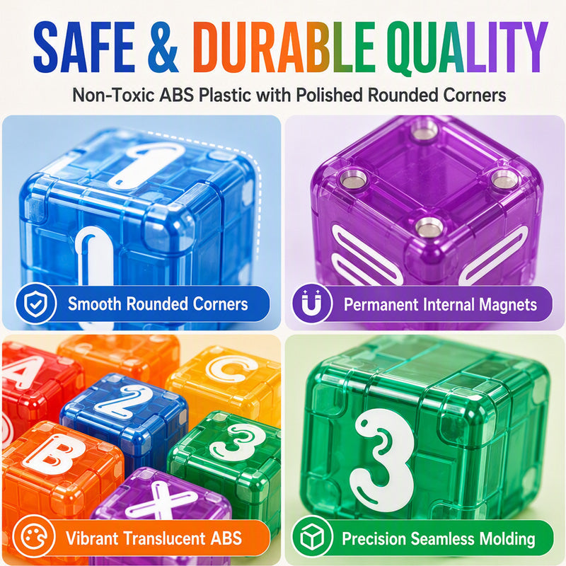 🔤 Cubes magnétiques lettres et nombres — Apprendre en s'amusant pour les enfants 🧒🧠