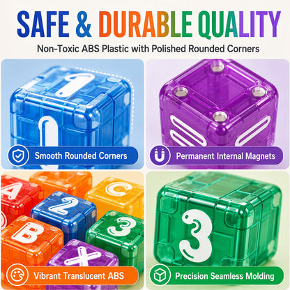 🔤 Cubes magnétiques lettres et nombres — Apprendre en s'amusant pour les enfants 🧒🧠