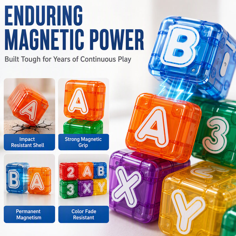 🔤 Cubes magnétiques lettres et nombres — Apprendre en s'amusant pour les enfants 🧒🧠