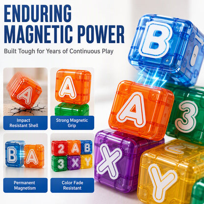 🔤 Cubes magnétiques lettres et nombres — Apprendre en s'amusant pour les enfants 🧒🧠